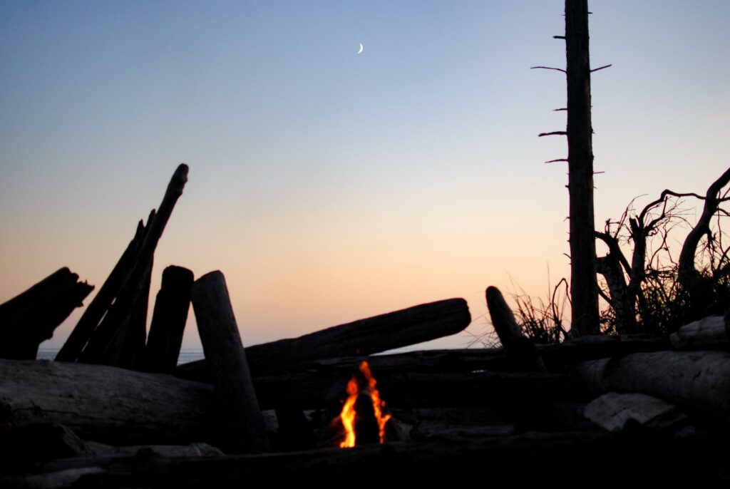 2014 - Rialto Beach Campfire and Moon