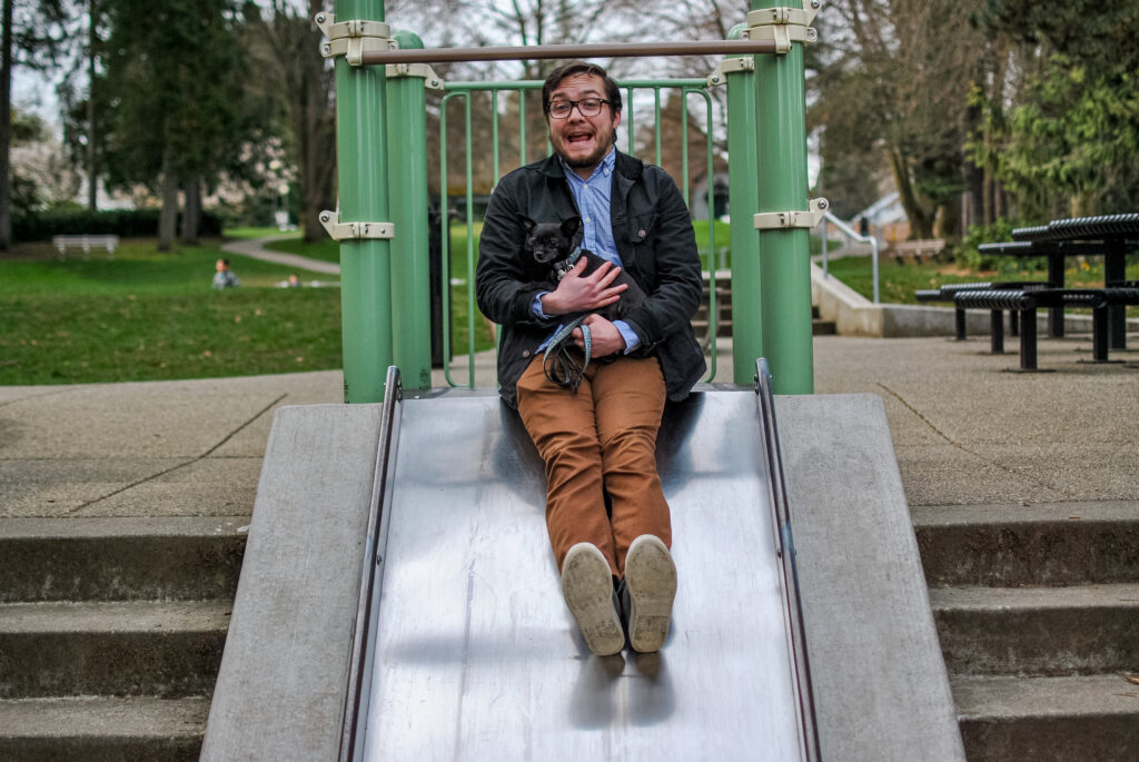 Sliding at Volunteer Park