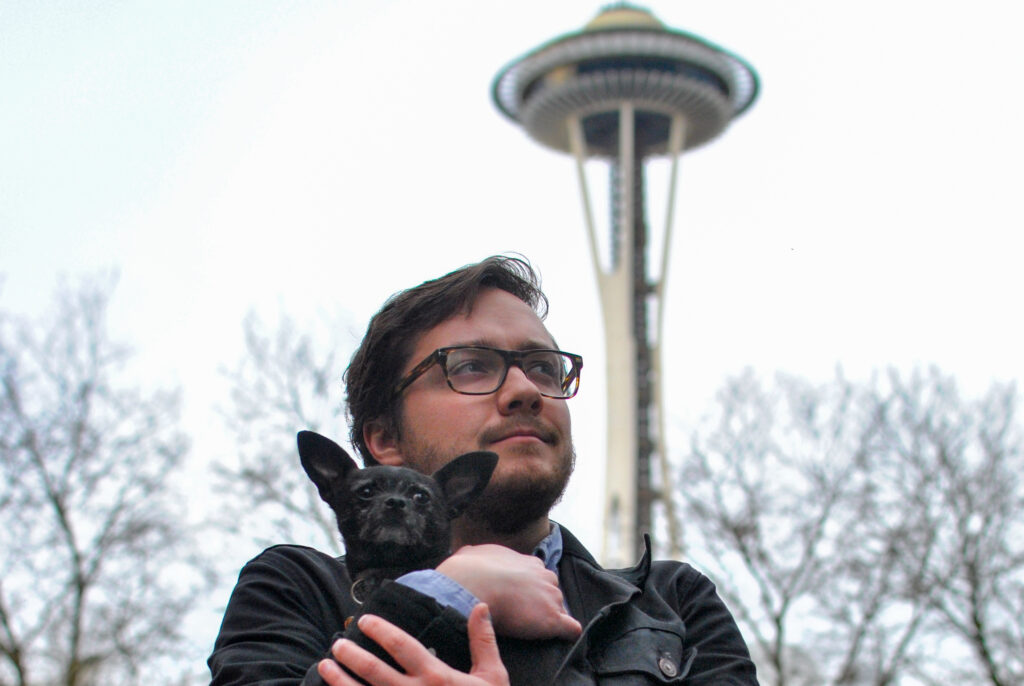 Space Needle with the dog