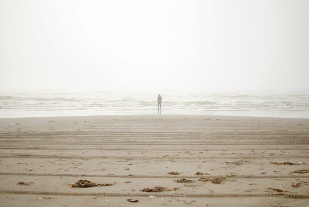 2014 Grayland Beach Person in the mist