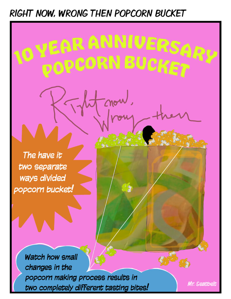 Right Now, Wrong Then 10 year anniversary popcorn bucket